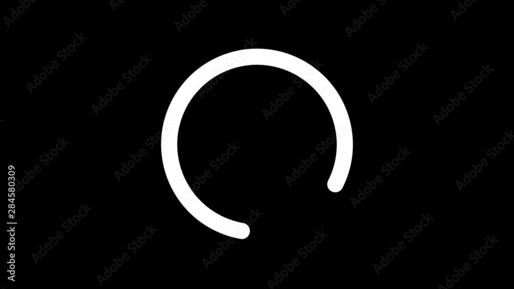 Loading circle icon animation isolated on black background. Loopable animation with rotating arrow. Loading circle icon animation isolated on black background. Loopable animation with rotating arrow.
