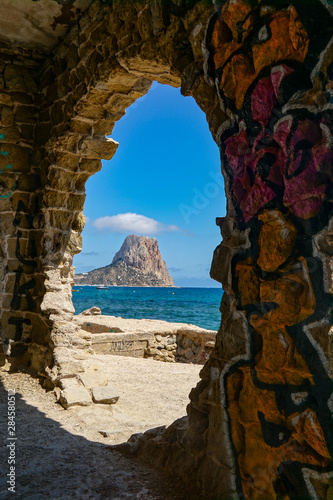 Beach of Calp, Spain, Costa Blanca - beautiful views of Ifach rock