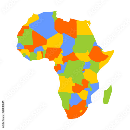 Very simplified infographical political map of Africa. Simple geometric vector illustration