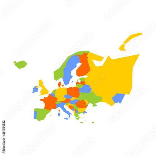 Very simplified infographical political map of Europe. Simple geometric vector illustration photo