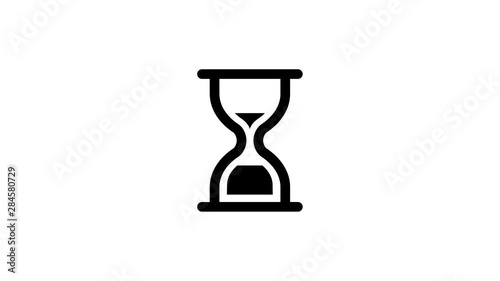 Loading hourglass animation - loading icon animation. Loopable animation with rotating arrow.