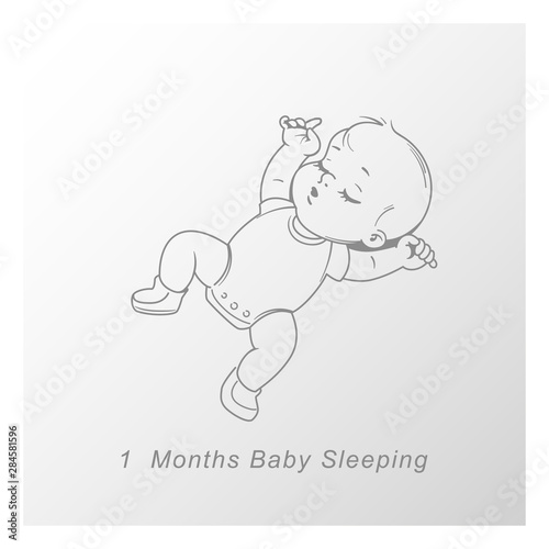 Little Girllittle Baby Of 2 Month Baby Development Milestones In First Year Stock Vector Adobe Stock