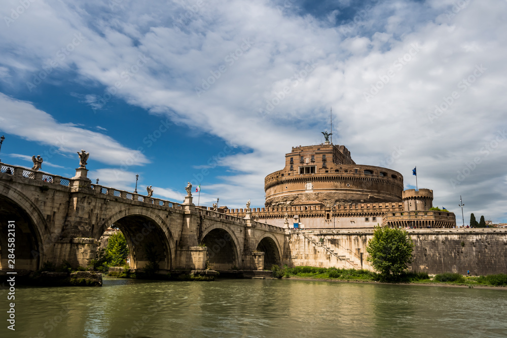 Obraz premium Castel Sant Angelo in Rome on Tiber River, built in ancient Rome, Italy.