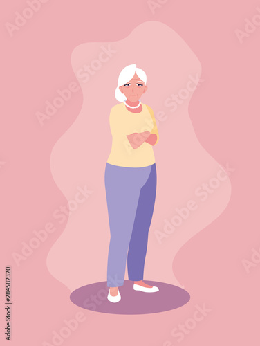 cute old woman avatar character