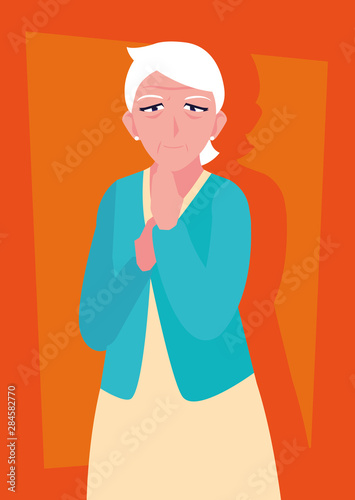 cute old woman avatar character