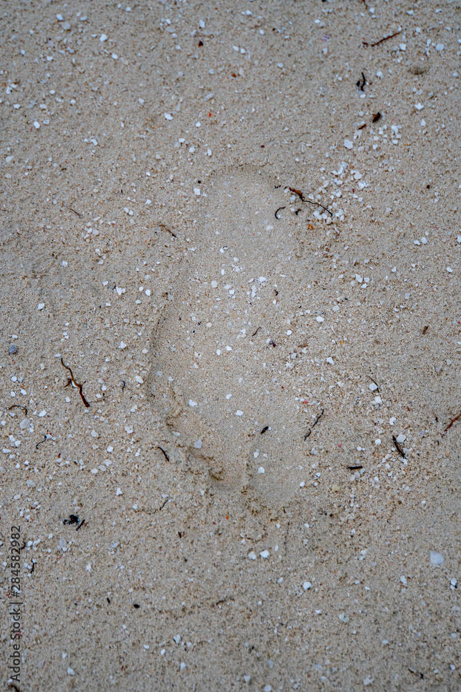 Fussabdruck am Strand Fussabdruck am Strand