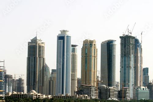 Office buildings and skyscrapers in Dubai, United Arab Emirates. Dubai was the fastest developing city in the world.
