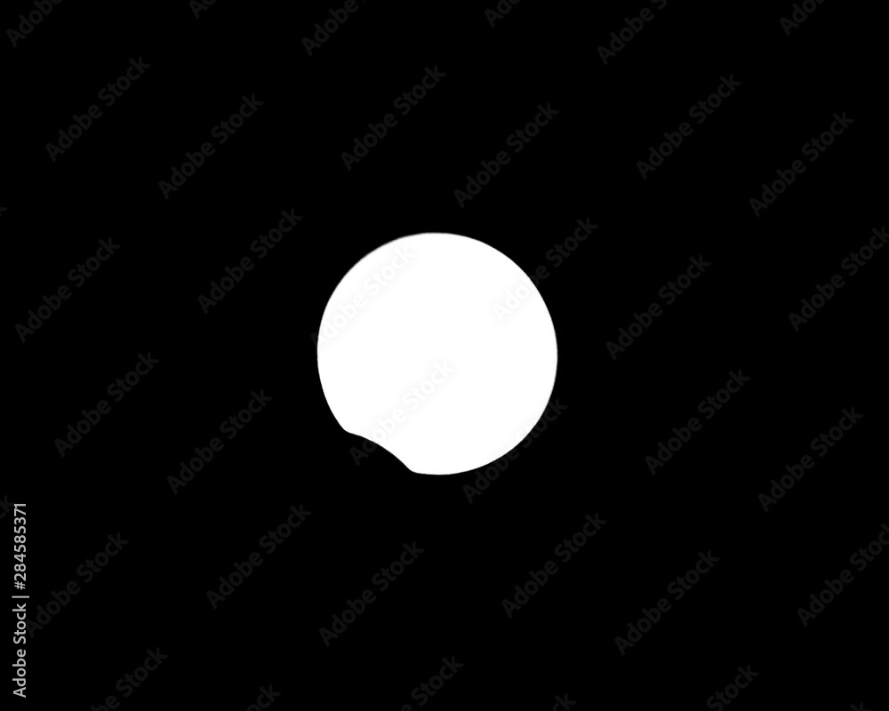 Sun at the begining of eclipse black and white Sun at the begining of eclipse black and white