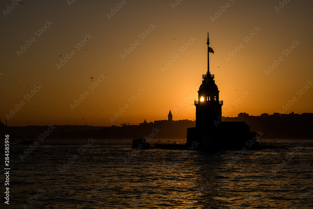 Maiden's Tower at Sunset in Istanbul