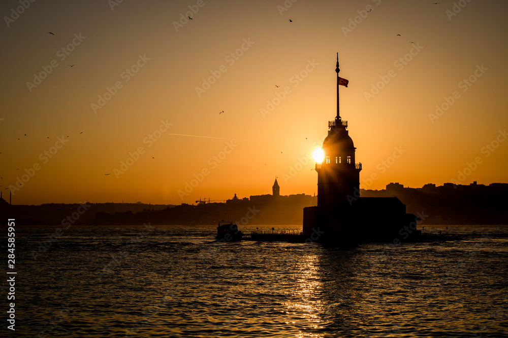 Maiden's Tower at Sunset in Istanbul