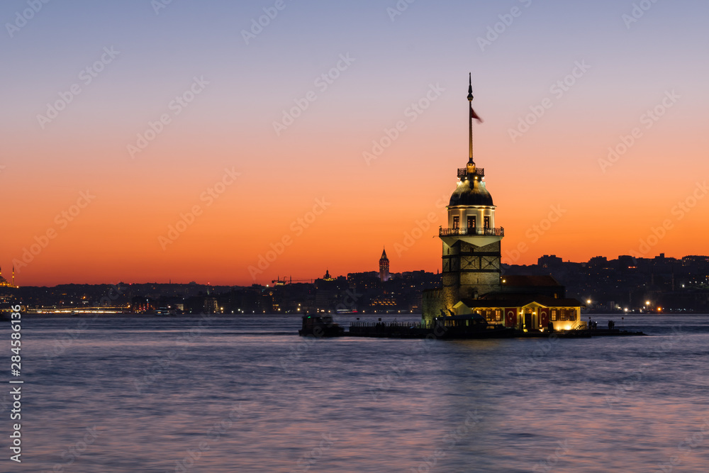 Maiden's Tower at Golden Hour in Istanbul