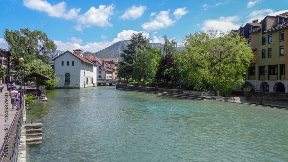 Cosy and beautiful Annecy - city in France with lake and mountains