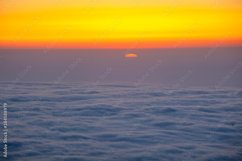 Beautiful view of sunset from Gomismta mountiain. Up in the air. Beautiful view of sunset from Gomismta mountiain. Up in the air.