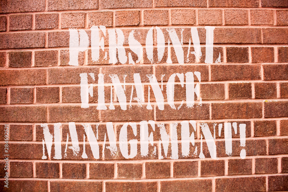 Text sign showing Personal Finance Management. Conceptual photo analysisaging income, expenses and investment Text sign showing Personal Finance Management. Conceptual photo analysisaging income, expenses and investment