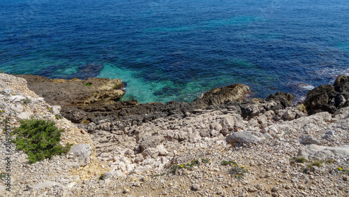 Park with calanques in Marseille, south of France.