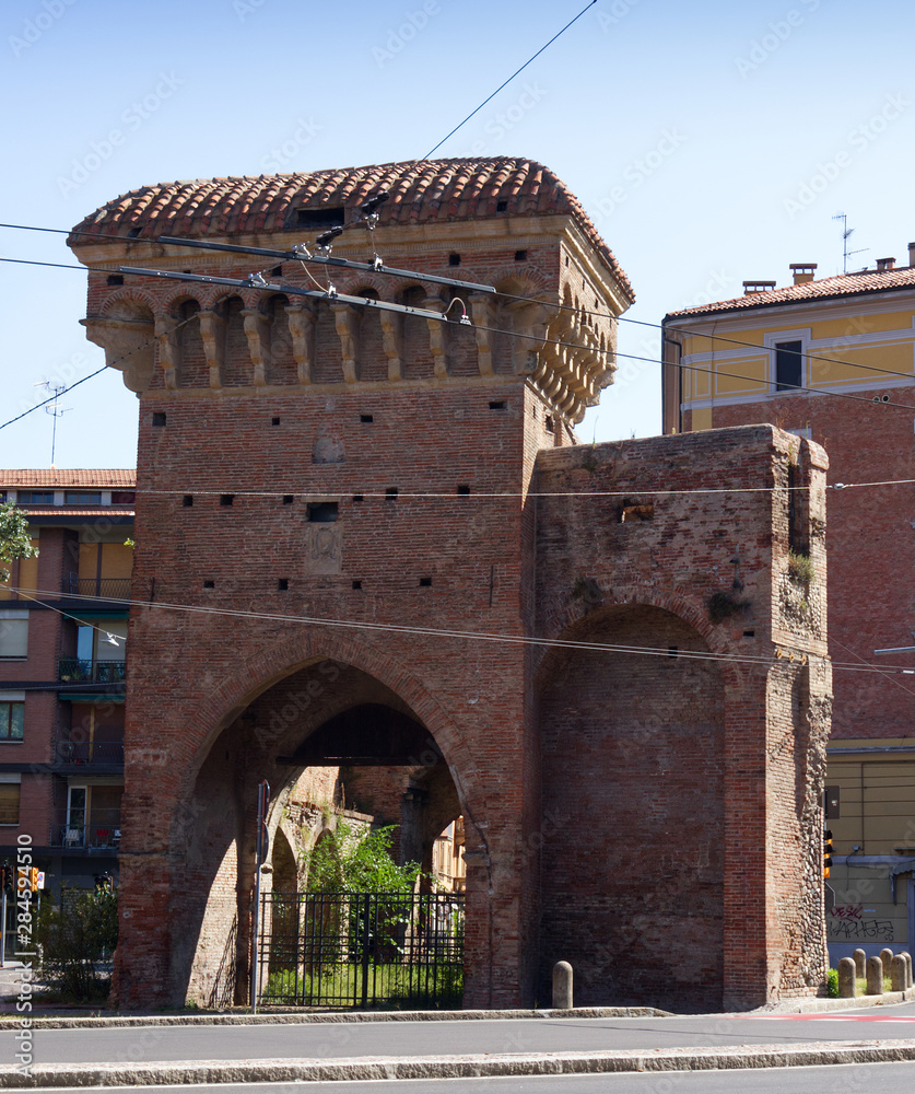 The old city gate of Zamboni or San Donato in Bologna, Porta Zamboni o Porta  San Donato. Bologna, Emilia Romagna, Italy Stock Photo | Adobe Stock