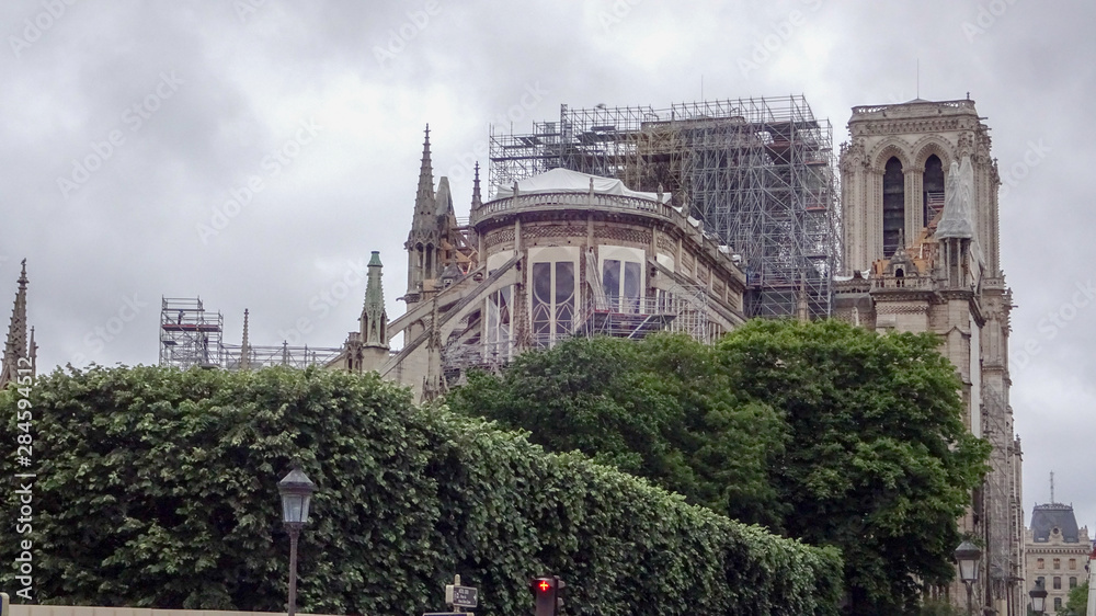 Notre Dame de Paris after the tragedy, fire in 2019