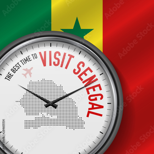 The Best Time to Visit Senegal. Flight, Tour to Senegal. Vector Illustration