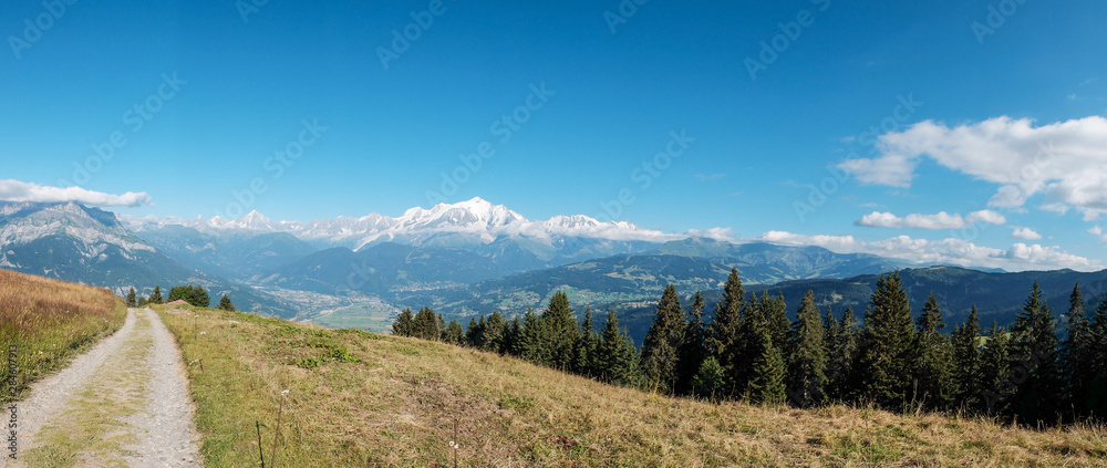 The Mont-blanc from Cordon in the french alps, France The Mont-blanc from Cordon in the french alps, France