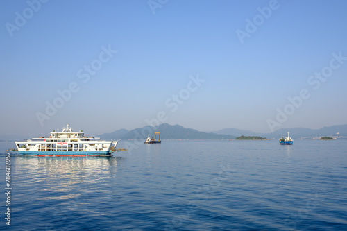 Boats on the inland sea near Hiroshima