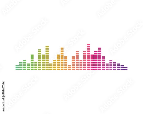 equaizer and sound effect ilustration logo vector icon