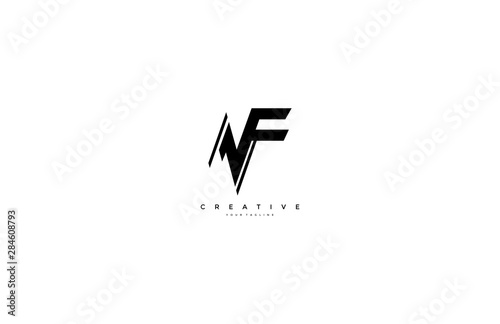 Abstract Sporty Stylish Monogram NF Design Logotype