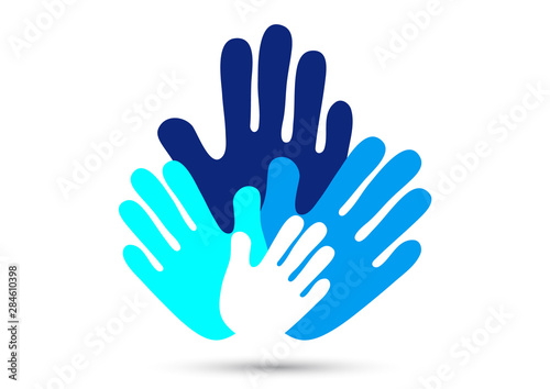 Human hands, open palms. The concept of charity, volunteering, love, kindness, family, social problems.