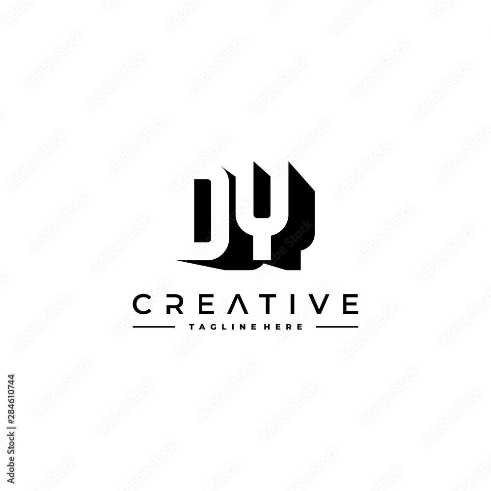 DY Letter Initial Logo Design in shadow shape design concept. DY Letter Initial Logo Design in shadow shape design concept.