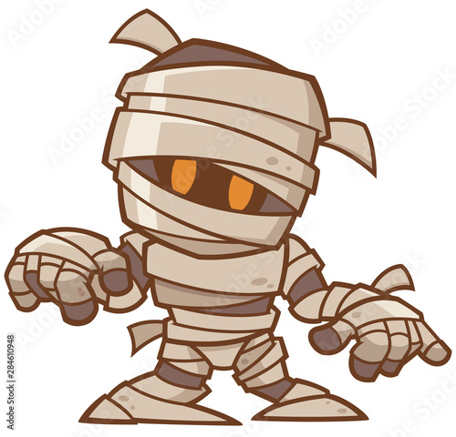 Vector illustration of cartoon Mummy character