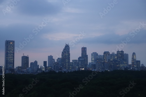 東京 新宿の高層ビル群 夕景 Tokyo skyline at night