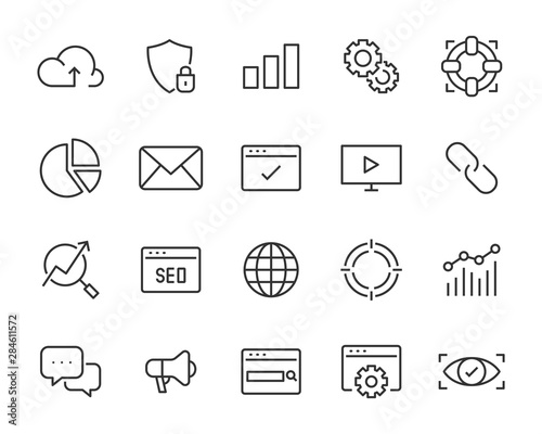 set of seo icons, marketing, service, advertise