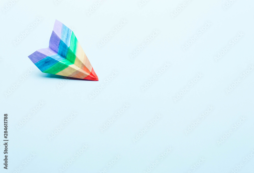 Lgbt flag. Paper plane colors of the rainbow