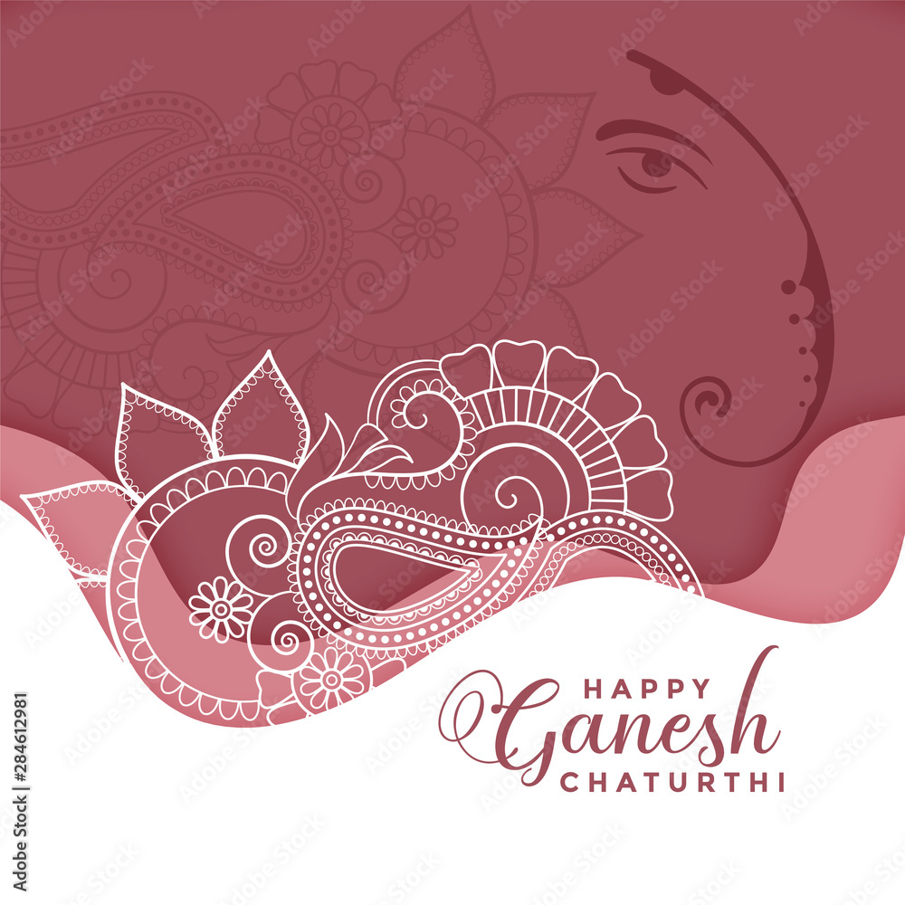happy ganesh chaturthi background in eithnic decorative style Stock Vector  | Adobe Stock