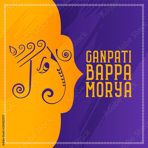 lord ganesha creative face design background