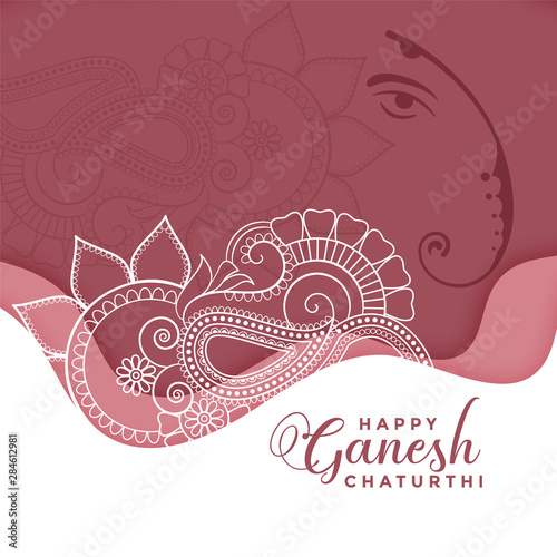 happy ganesh chaturthi background in eithnic decorative style