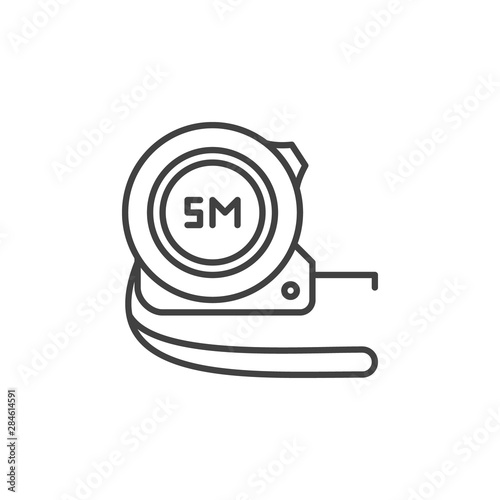 Measuring Tape 5 meters vector concept icon or symbol in thin line style