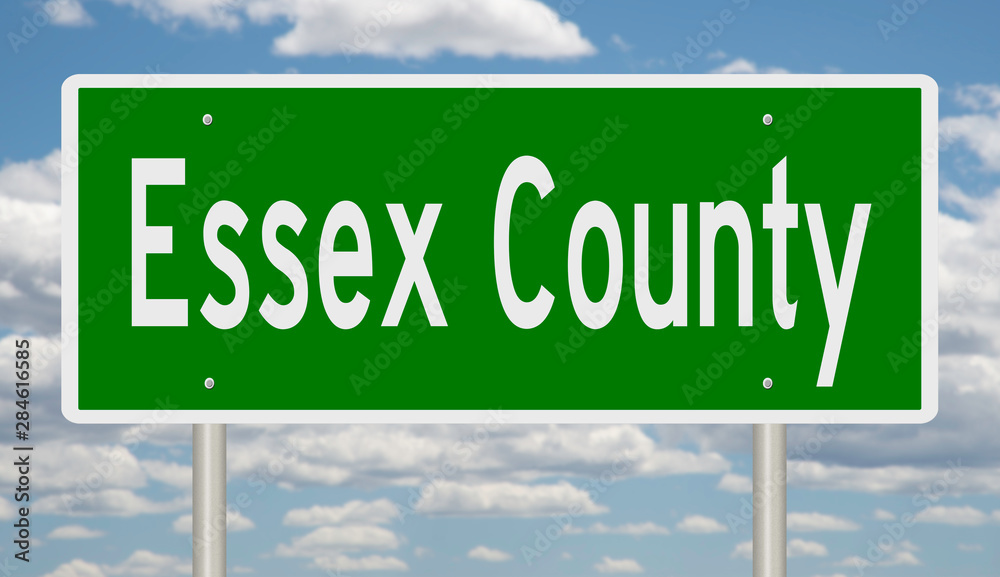 Rendering of a green highway sign for Essex County Massachusetts Rendering of a green highway sign for Essex County Massachusetts