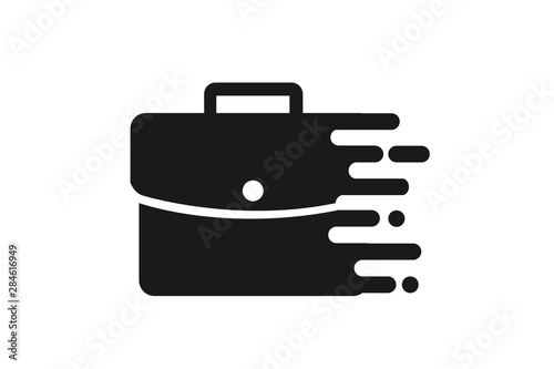 Fast job icon, businessman bag icon