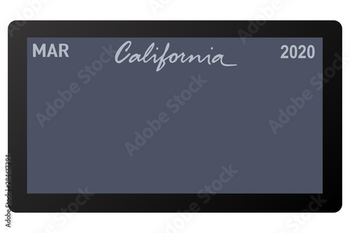 california new car digital registration plate vector