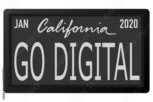 california new car digital registration plate vector