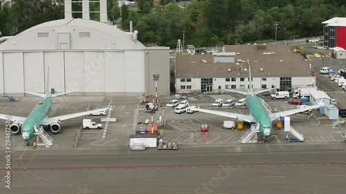 Boeing 737 Max Aircraft Sitting on Tarmac at Factory