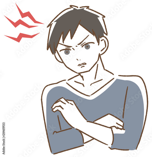怒る　男性　イラスト