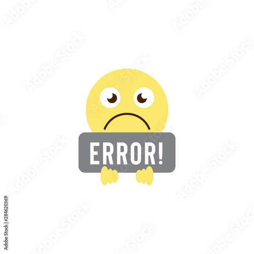error emoticons vector icon symbol isolated on white background