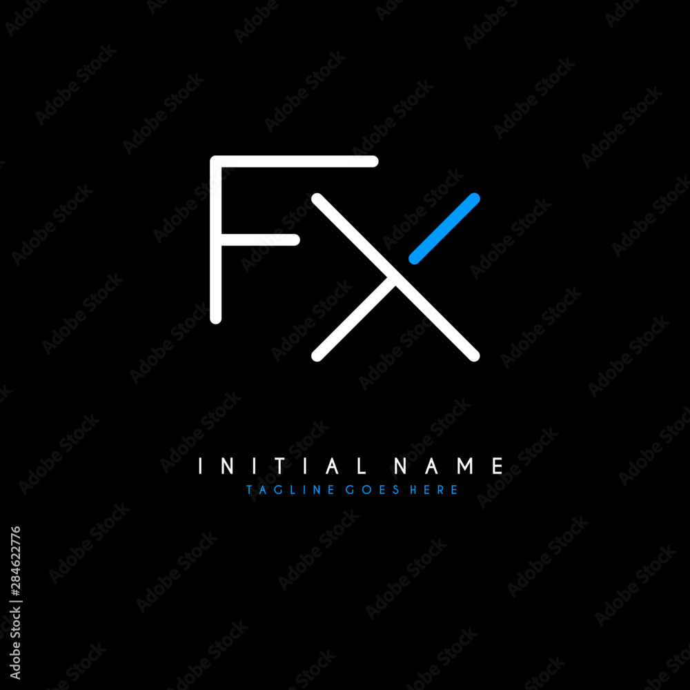Initial F X FX minimalist modern logo identity vector Initial F X FX minimalist modern logo identity vector