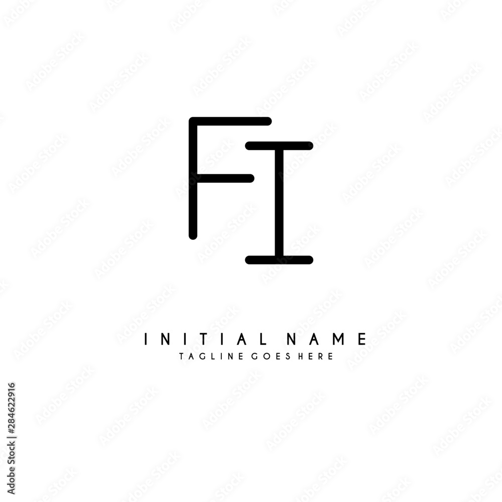 Initial F I FI minimalist modern logo identity vector Initial F I FI minimalist modern logo identity vector