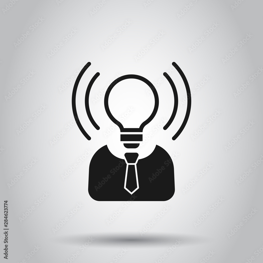 Mind awareness icon in flat style. Idea human vector illustration on isolated background. Customer brain business concept. Mind awareness icon in flat style. Idea human vector illustration on isolated background. Customer brain business concept.