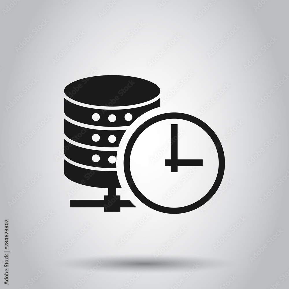 Data center icon in flat style. Clock vector illustration on isolated background. Watch business concept. Data center icon in flat style. Clock vector illustration on isolated background. Watch business concept.