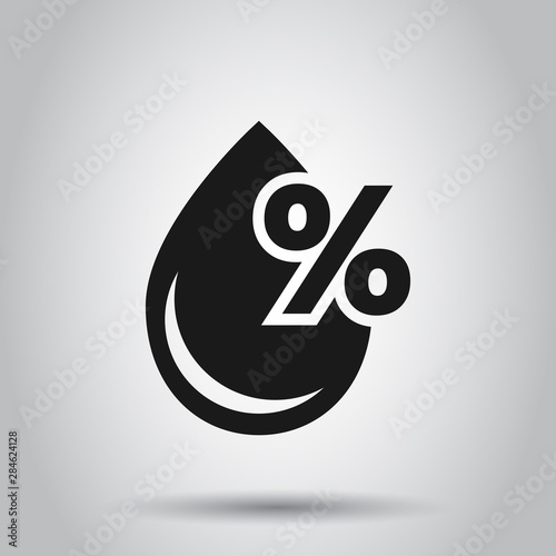 Humidity icon in flat style. Climate vector illustration on isolated background. Temperature forecast business concept.