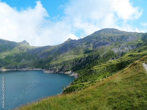 The "Laghi Lakes", in the Orobie Alps: A small valley with pastures, woods and lakes Among the Italian Mountains, near the town of Bergamo - August 2019. © Roberto