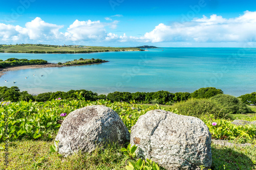 rocks and blue sky at Camp Pintade in Rodrigues Island